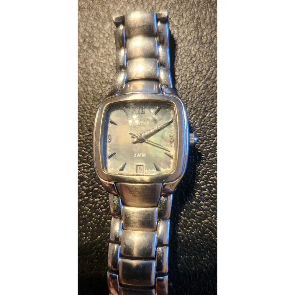 Vintage Ladies Silver Tone Keenan Watch Blue/gray Face- New Battery